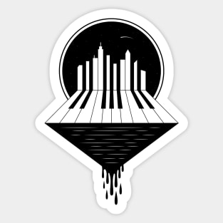 Piano Skyline Sticker